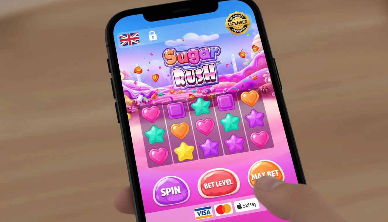 A secure UK-licensed casino app interface with licencing and secure payments.