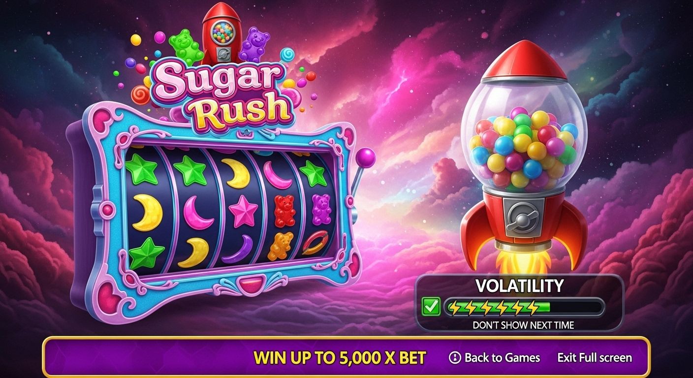 Candy-coloured grid interface with controls and glowing multiplier spot.